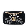 GG Marmont Flap Bag Embellished Matelasse Velvet Small
