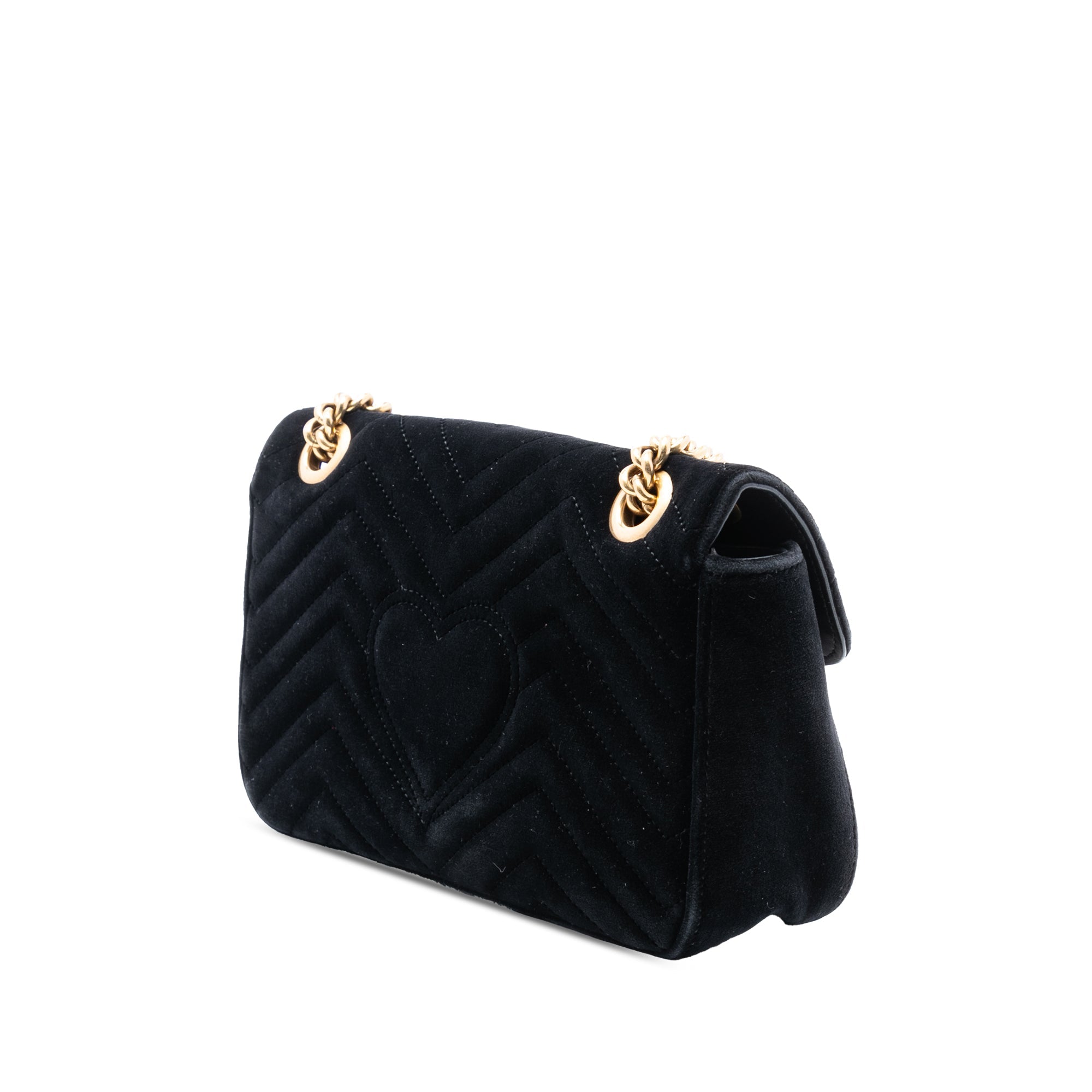 GG Marmont Flap Bag Embellished Matelasse Velvet Small