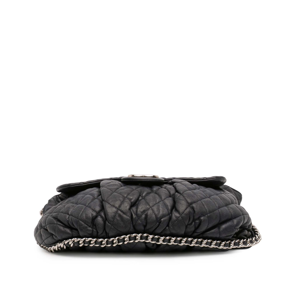 Chain Around Flap Bag Quilted Leather Large