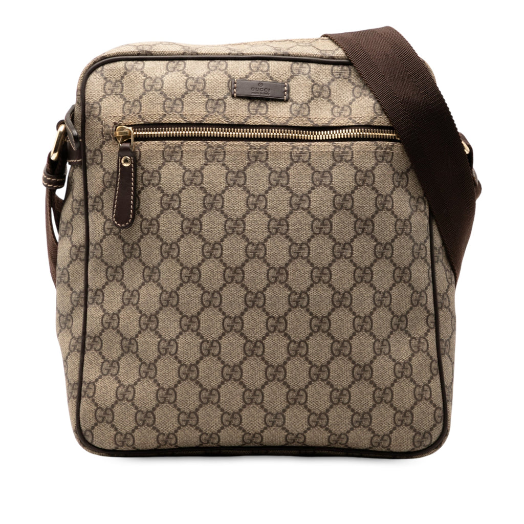 Front Zip Messenger GG Coated Canvas Medium