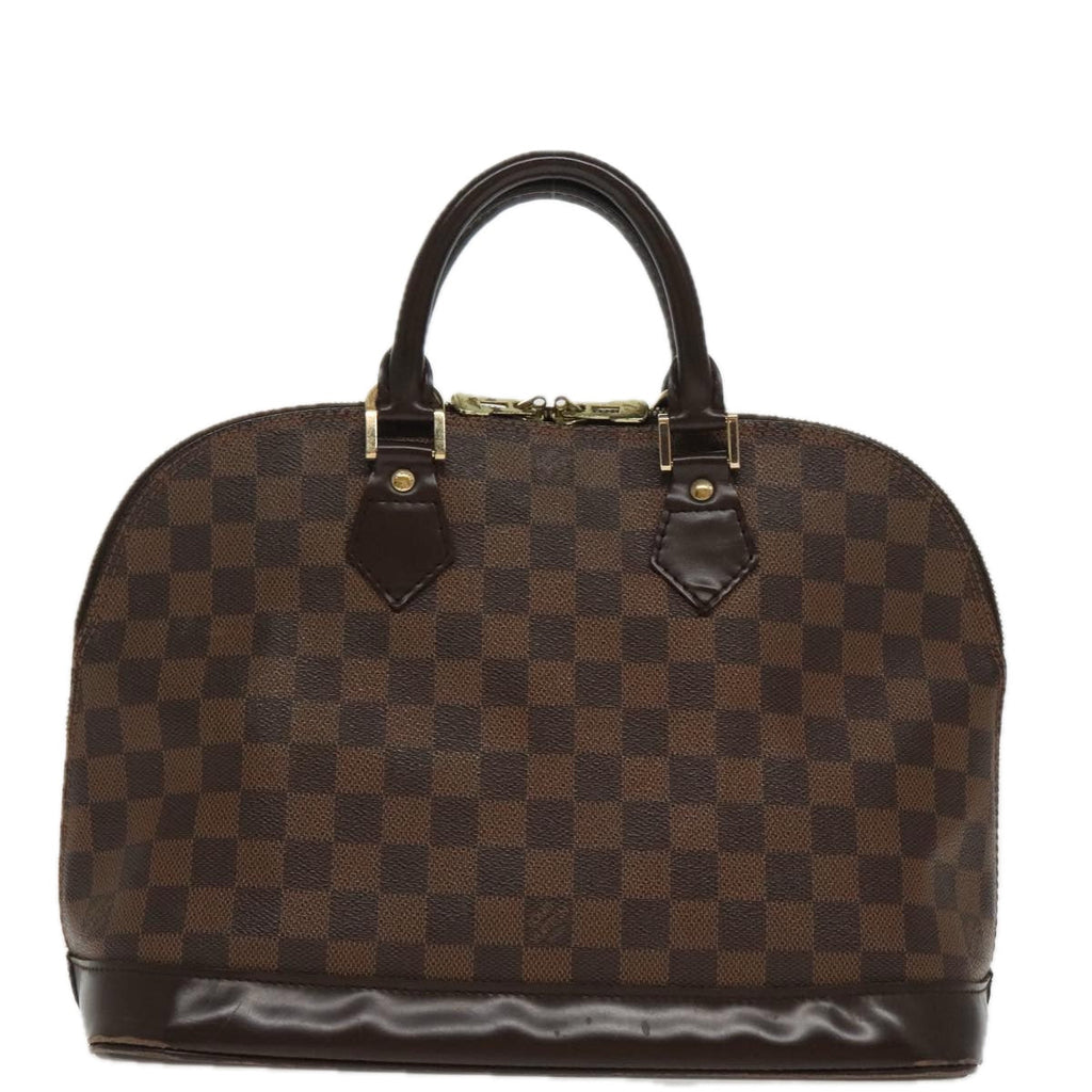 Louis Vuitton Vintage Alma Handbag Damier Brown Canvas Handbag (Pre-Owned)