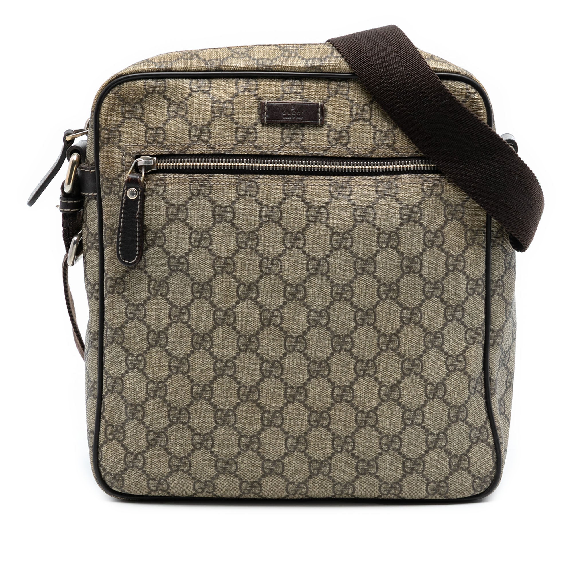 Front Zip Messenger GG Coated Canvas Medium