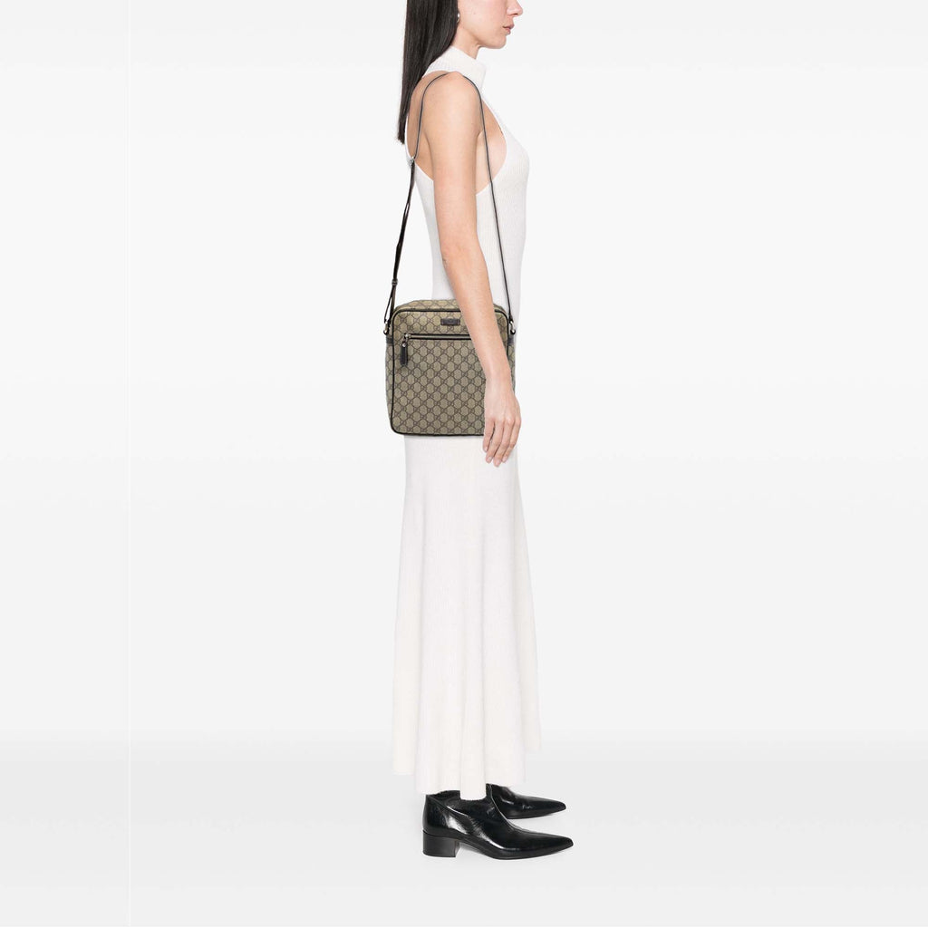 Front Zip Messenger GG Coated Canvas Medium