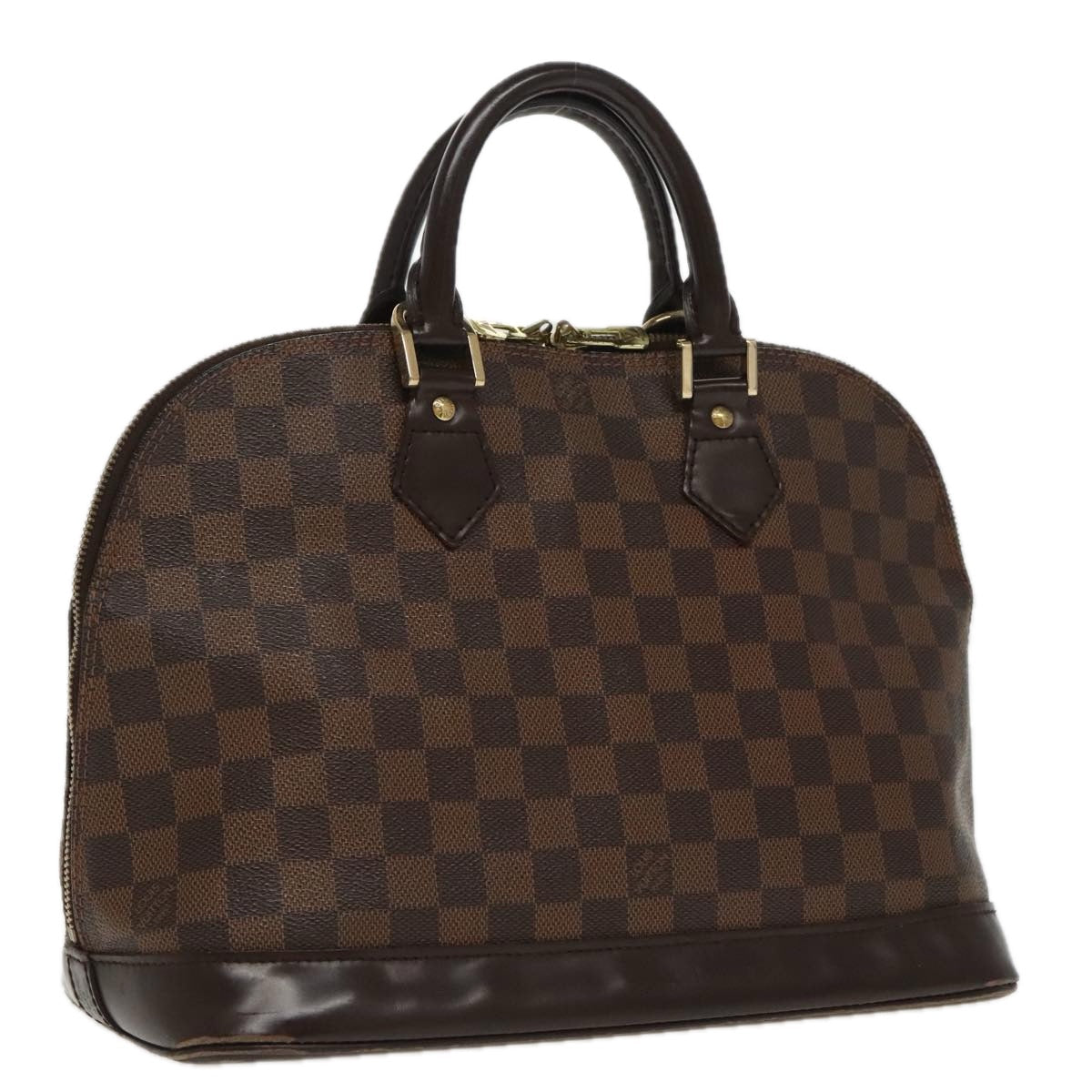 Louis Vuitton Vintage Alma Handbag Damier Brown Canvas Handbag (Pre-Owned)