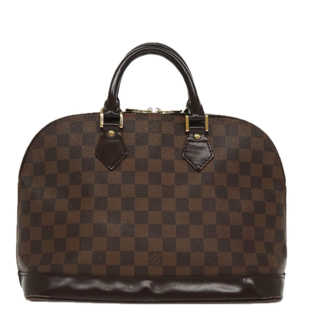 Louis Vuitton Vintage Alma Handbag Damier Brown Canvas Handbag (Pre-Owned)