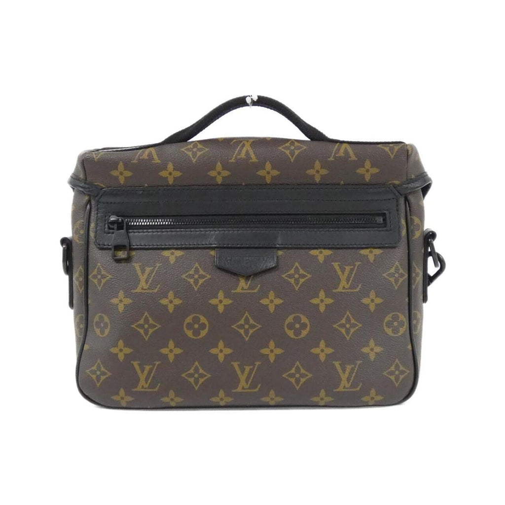 Louis Vuitton Black Brown Coated Canvas Shoulder Bag (Pre-Owned)