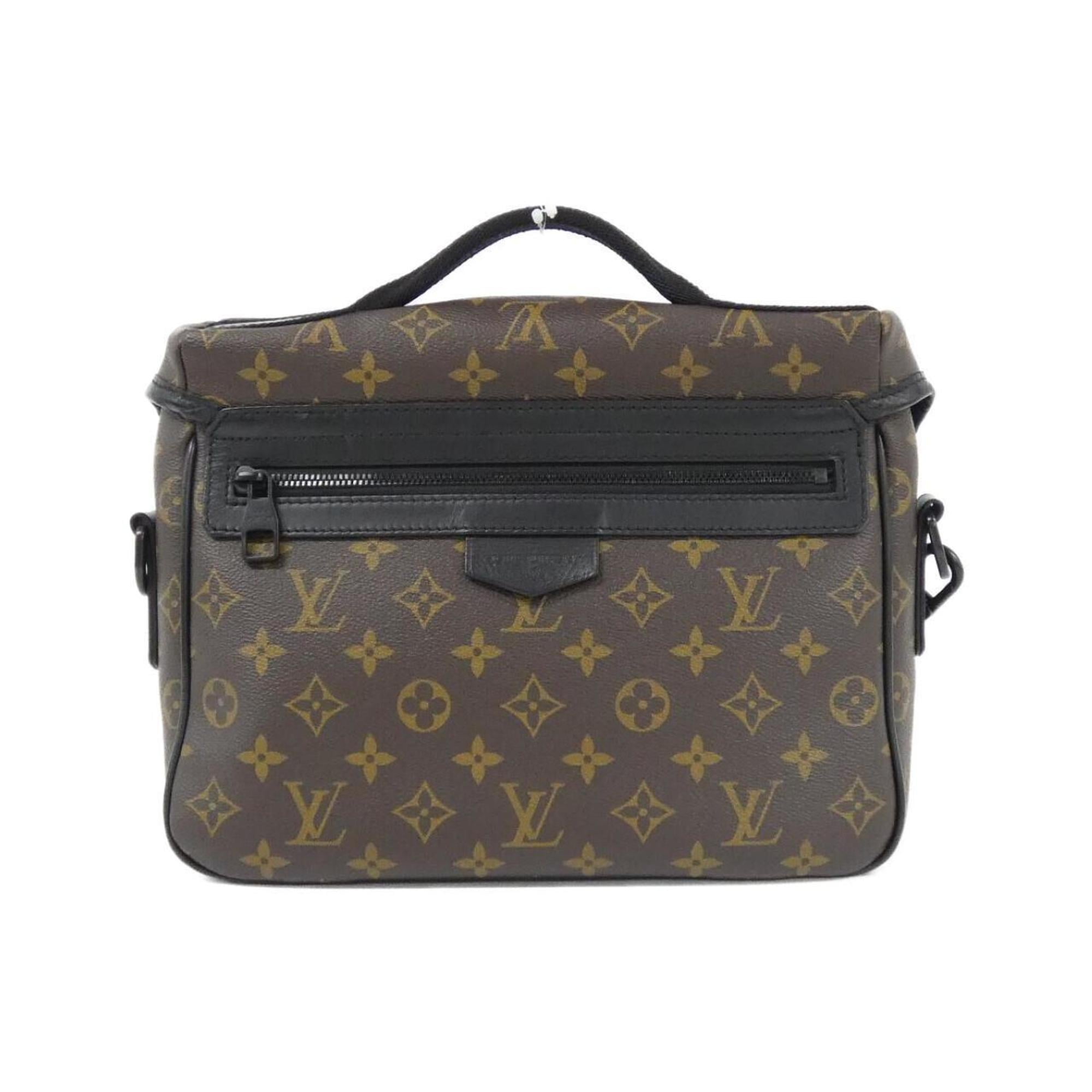 Louis Vuitton Black Brown Coated Canvas Shoulder Bag (Pre-Owned)