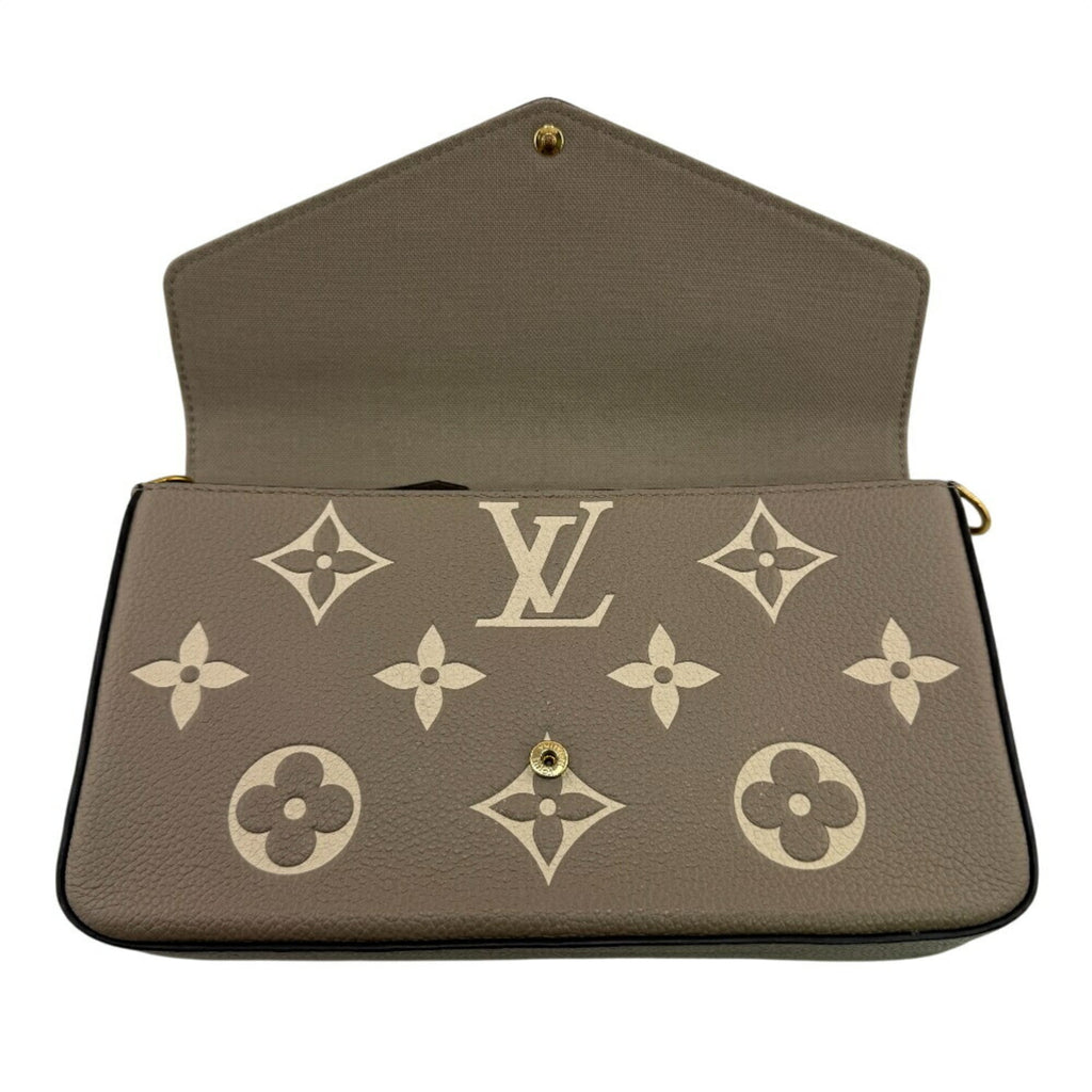 Louis Vuitton Gray Grayish Leather Pochette Shoulder Bag (Pre-Owned)