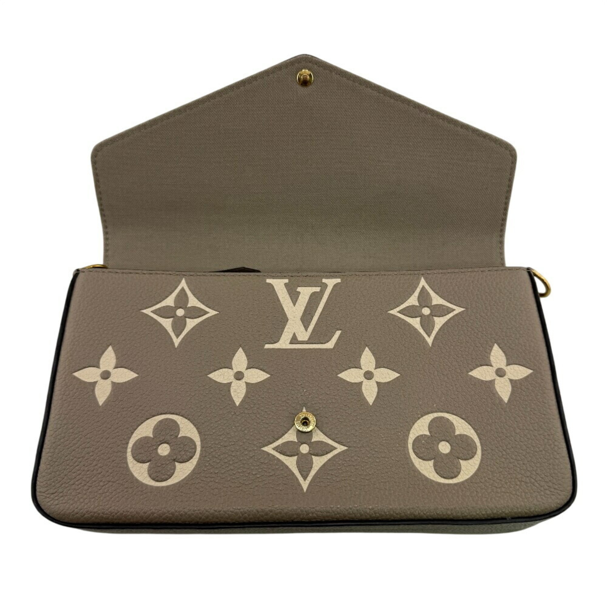 Louis Vuitton Gray Grayish Leather Pochette Shoulder Bag (Pre-Owned)