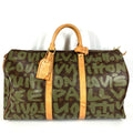 Louis Vuitton Monogram Graffiti Brown Khaki Monogram Graffiti Boston Bag Handbag (Pre-Owned)