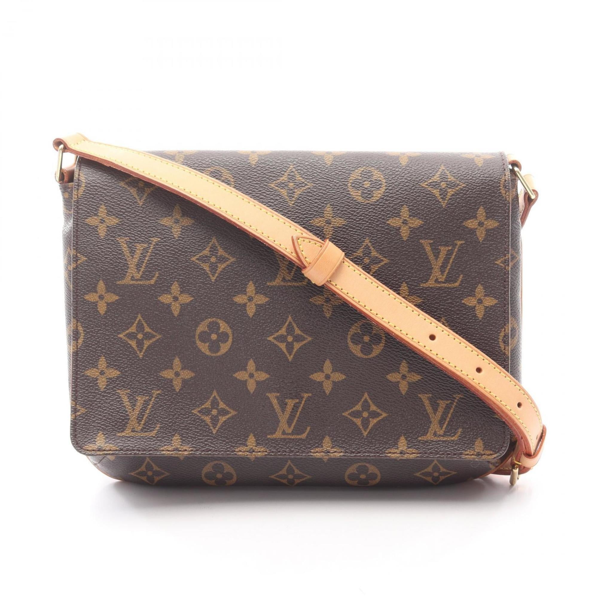 Louis Vuitton Brown Coated Canvas Leather Shoulder Bag (Pre-Owned)