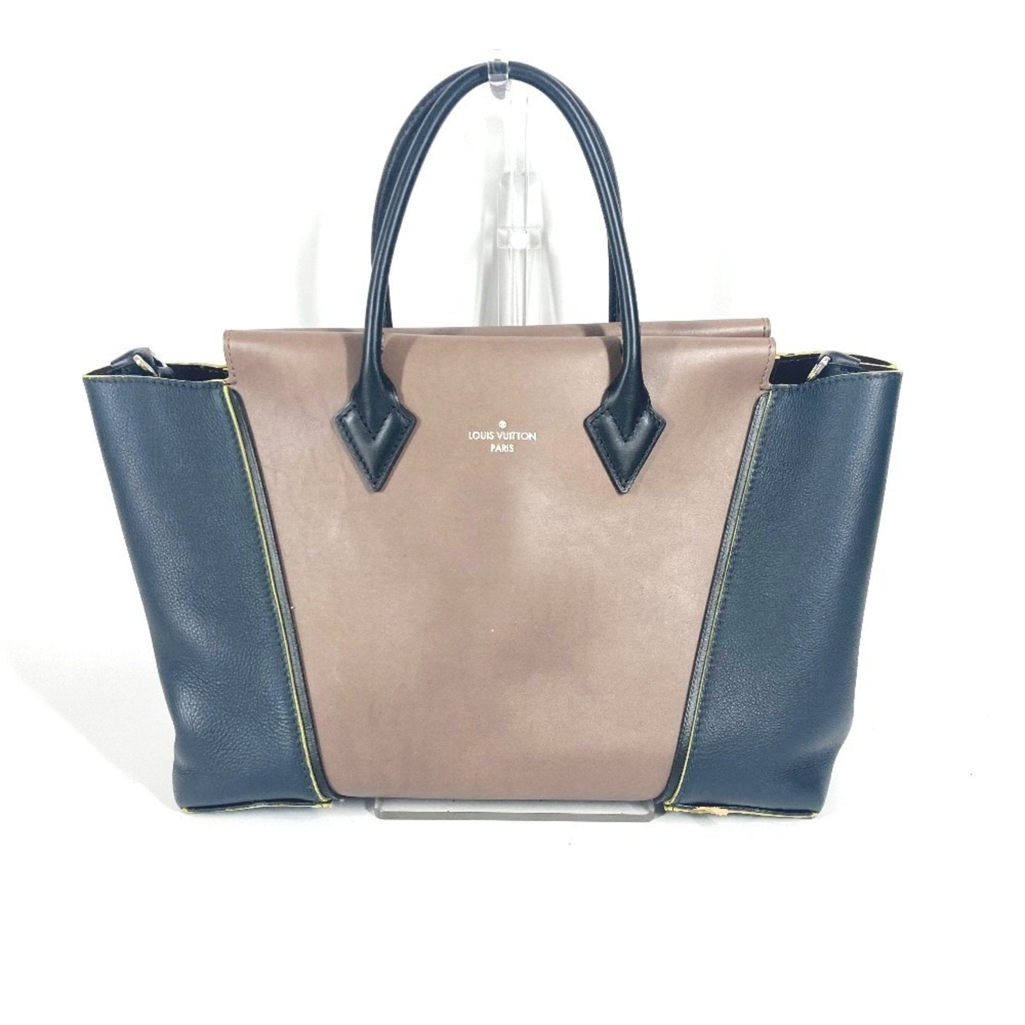 Louis Vuitton Black Brown Leather Handbag Tote Bag (Pre-Owned)