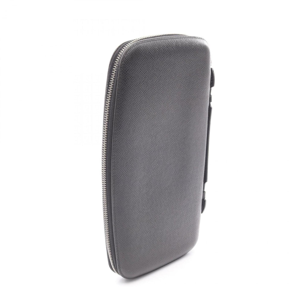 Louis Vuitton Black Leather Long Wallet (Bi-Fold) (Pre-Owned)