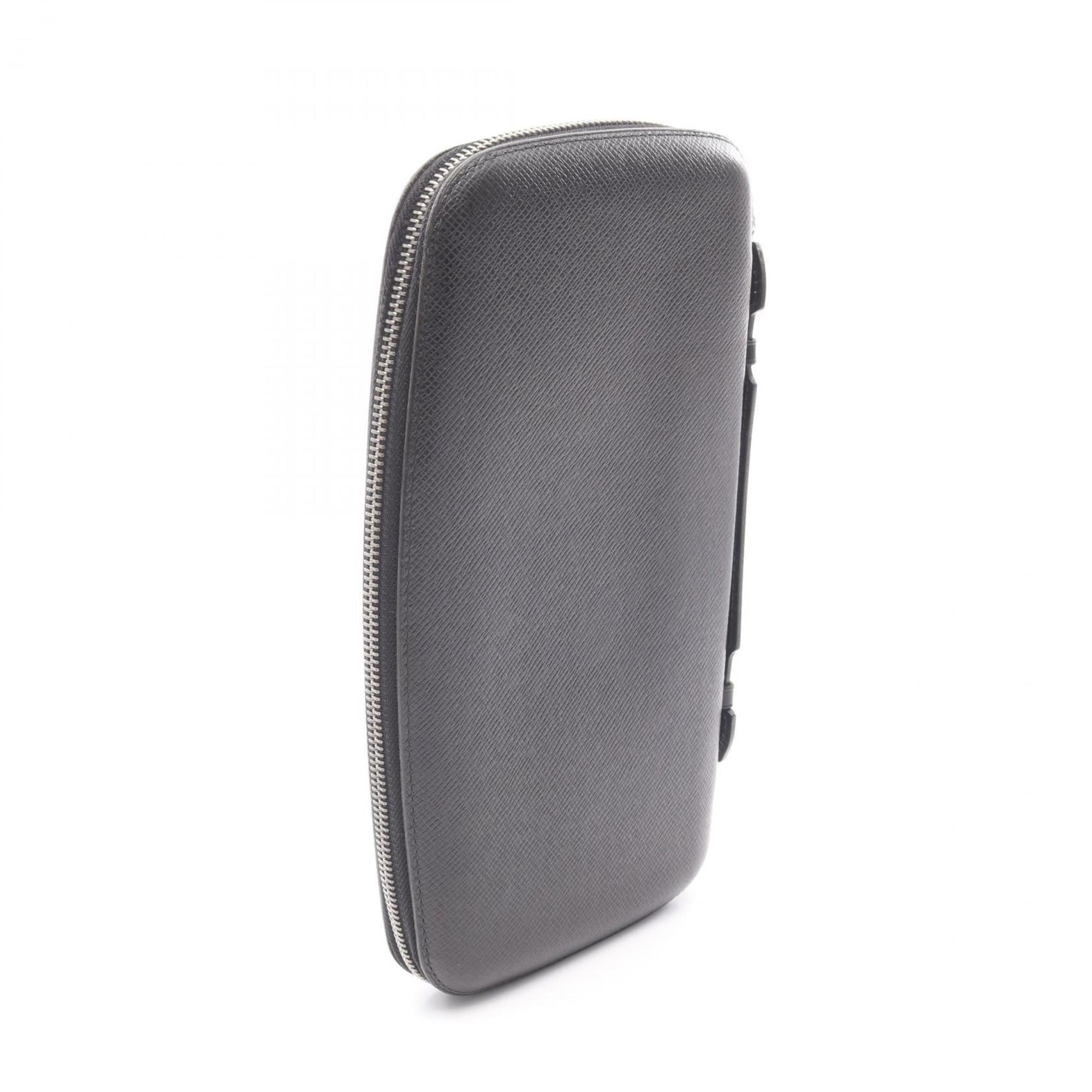 Louis Vuitton Black Leather Long Wallet (Bi-Fold) (Pre-Owned)
