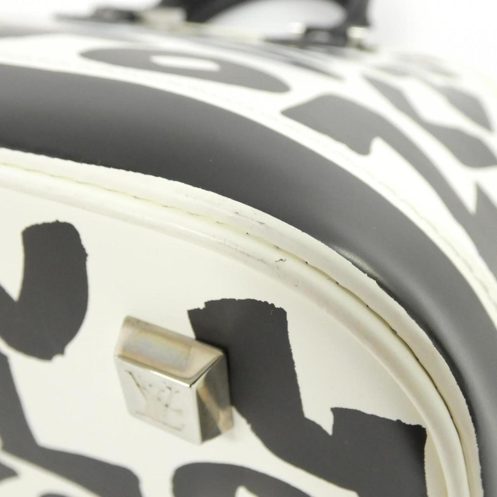 Louis Vuitton Black White Coated Canvas Handbag (Pre-Owned)