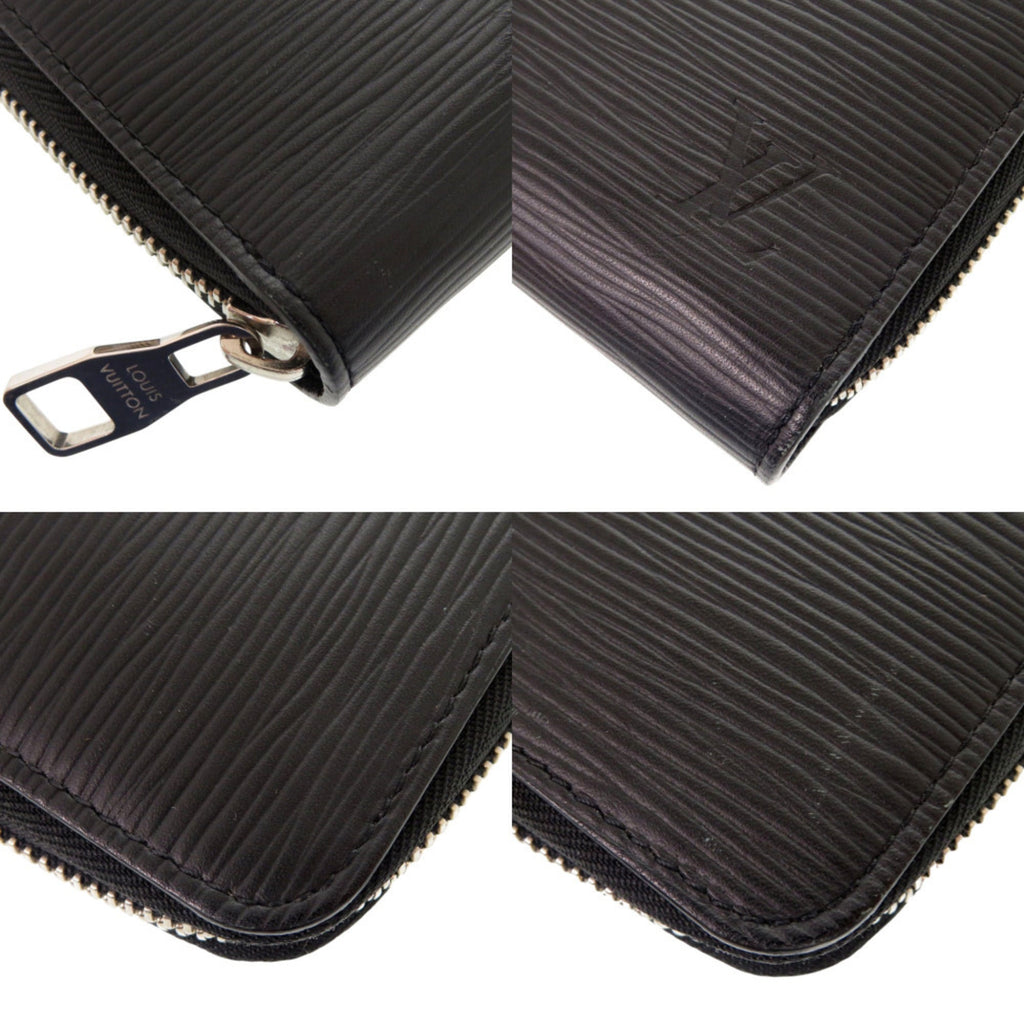 Louis Vuitton Noir Leather Long Wallet (Bi-Fold) (Pre-Owned)
