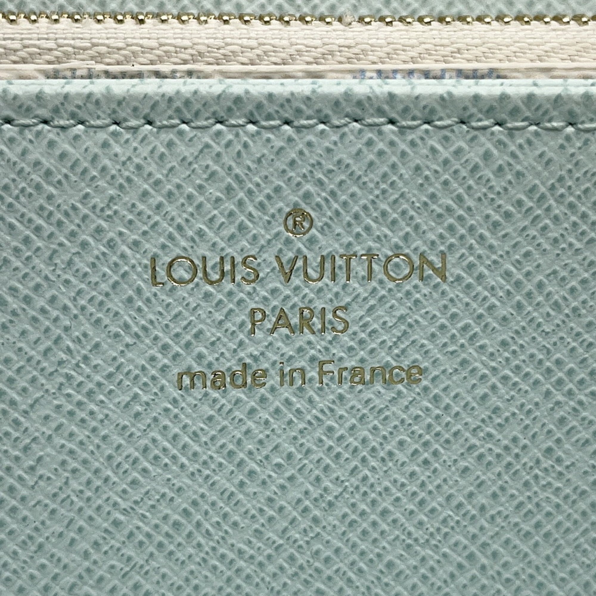 Louis Vuitton Beige Light Green Long Wallet (Bi-Fold) (Pre-Owned)