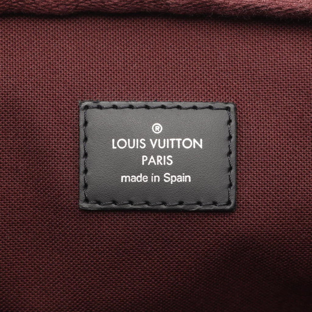 Louis Vuitton Black Brown Coated Canvas Leather Briefcase (Pre-Owned)