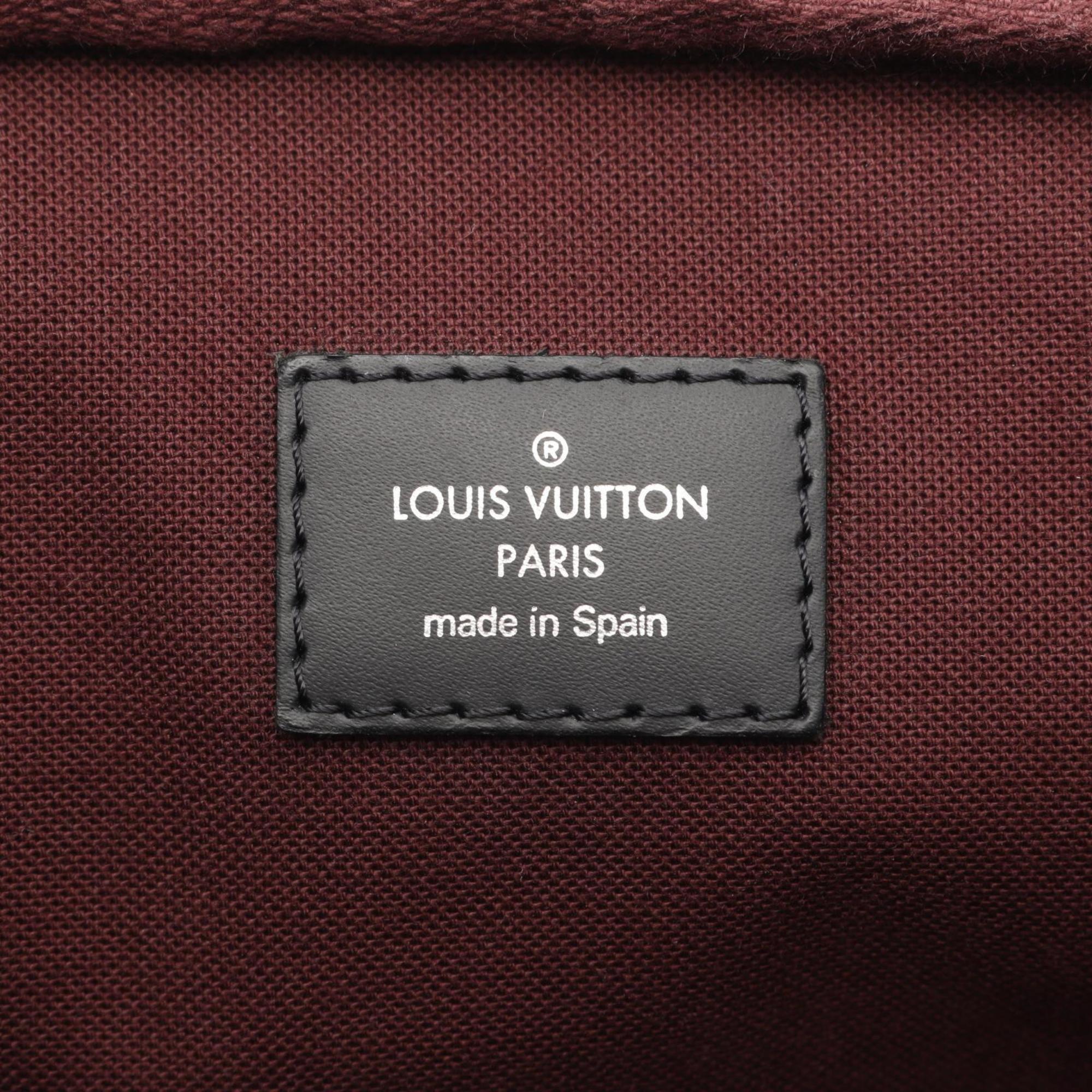 Louis Vuitton Black Brown Coated Canvas Leather Briefcase (Pre-Owned)