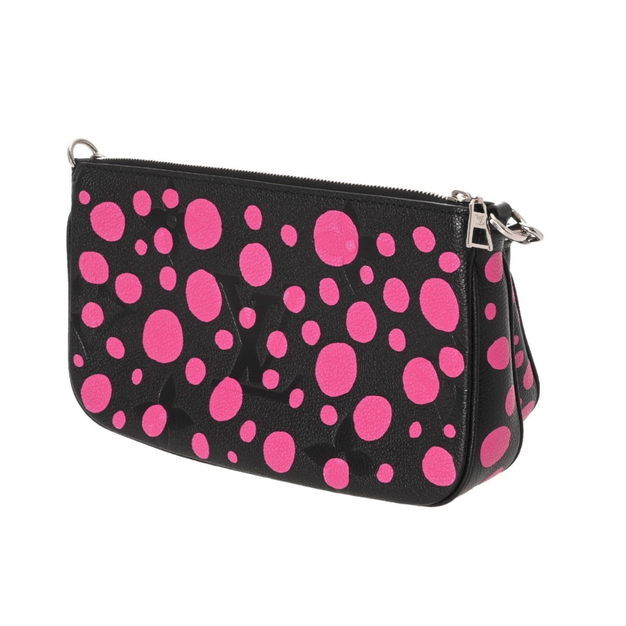 Louis Vuitton Noir Pink Leather Pochette Pouch Shoulder Bag (Pre-Owned)
