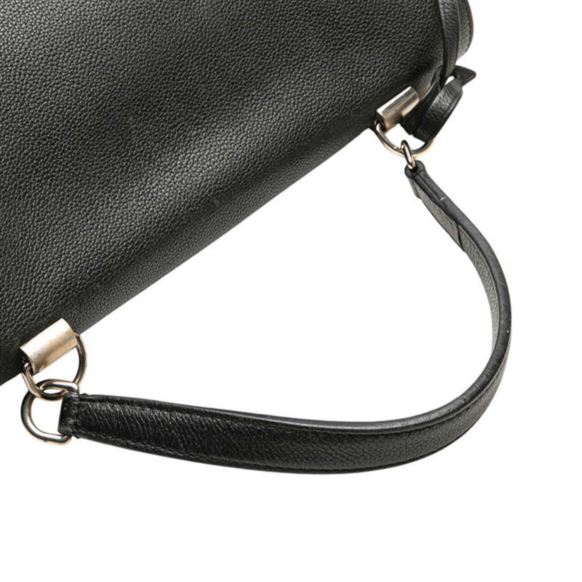 Louis Vuitton Lockme Ii Black Noir Leather Handbag Shoulder Bag (Pre-Owned)