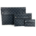 Louis Vuitton Black Blue Damier Graphite Clutch Bag Pouch (Pre-Owned)