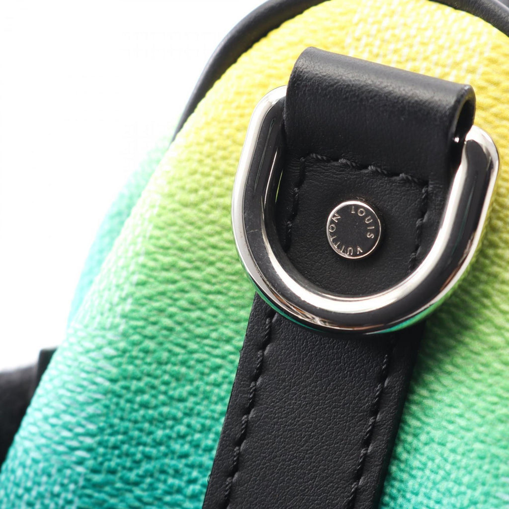 Louis Vuitton Black Green Yellow Coated Canvas Leather Handbag (Pre-Owned)