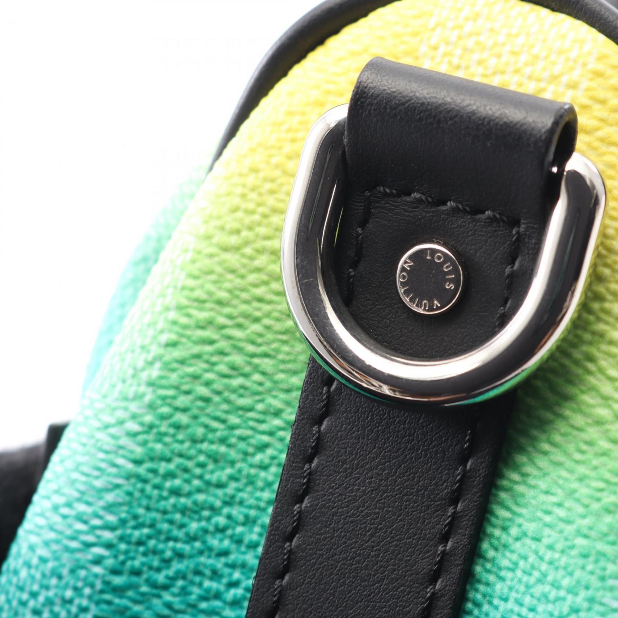Louis Vuitton Black Green Yellow Coated Canvas Leather Handbag (Pre-Owned)
