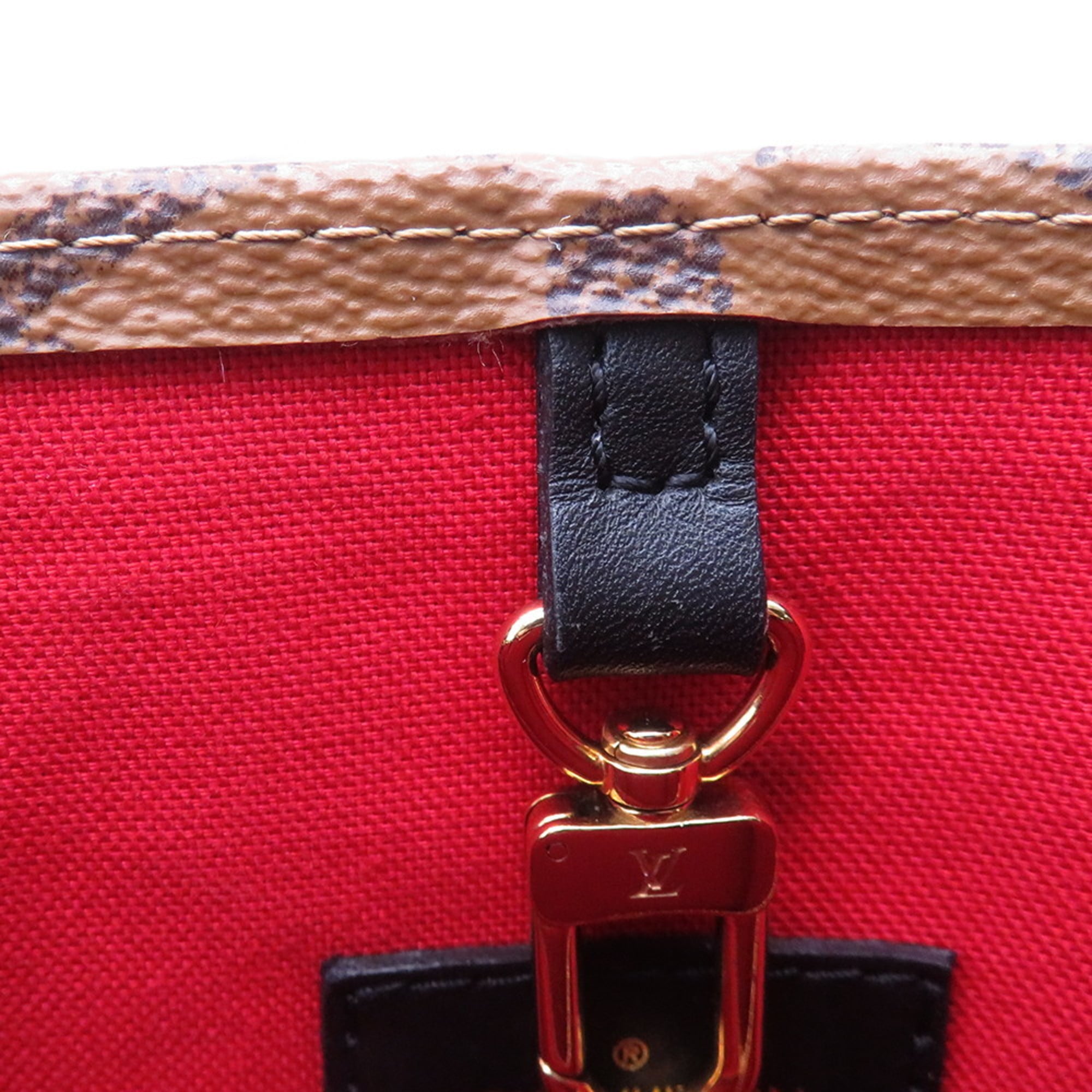 Louis Vuitton Monogram Reverse Red Color Monogram Reverse Monogram Handbag Tote Bag (Pre-Owned)