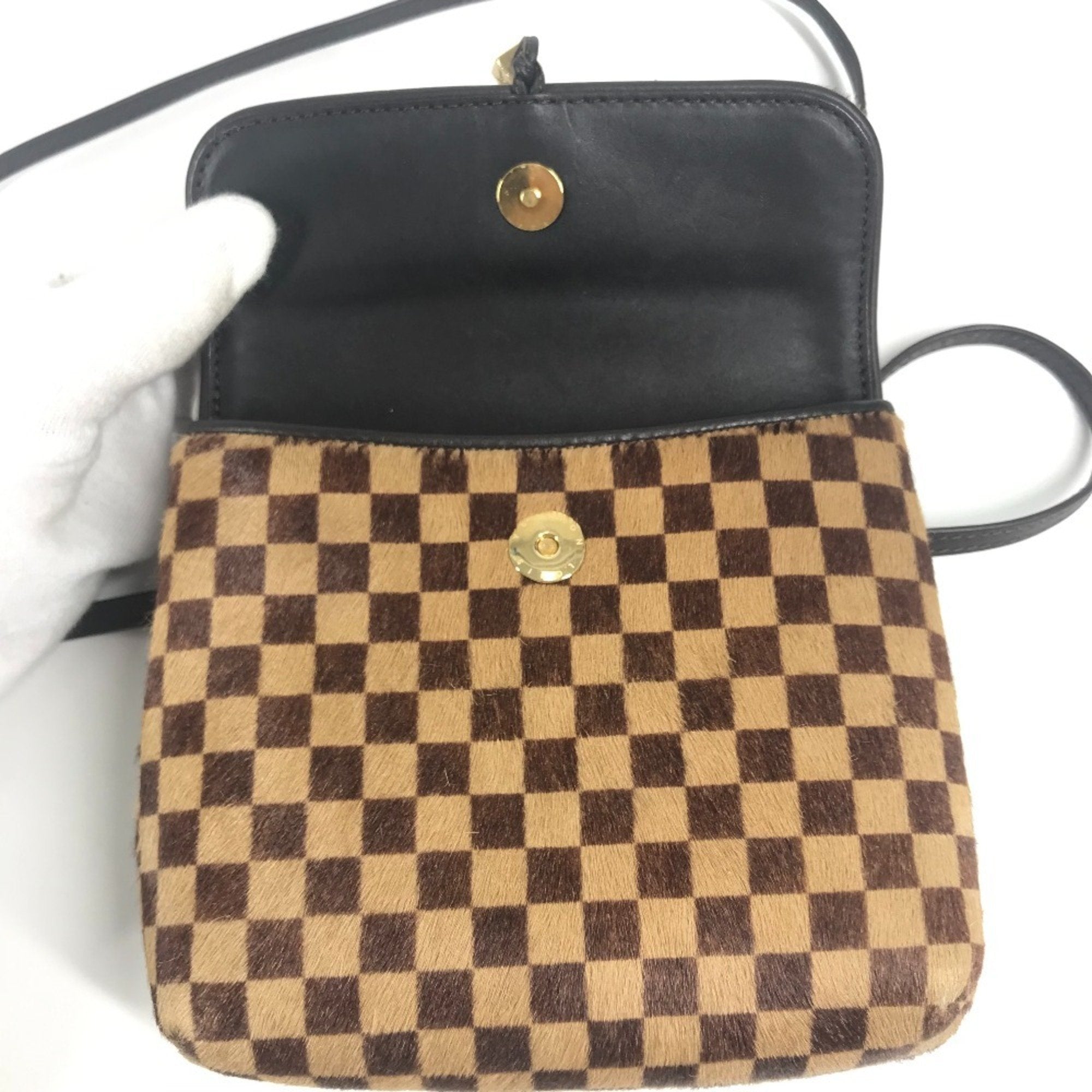 Louis Vuitton Brown Ebene Leather Pochette Shoulder Bag (Pre-Owned)
