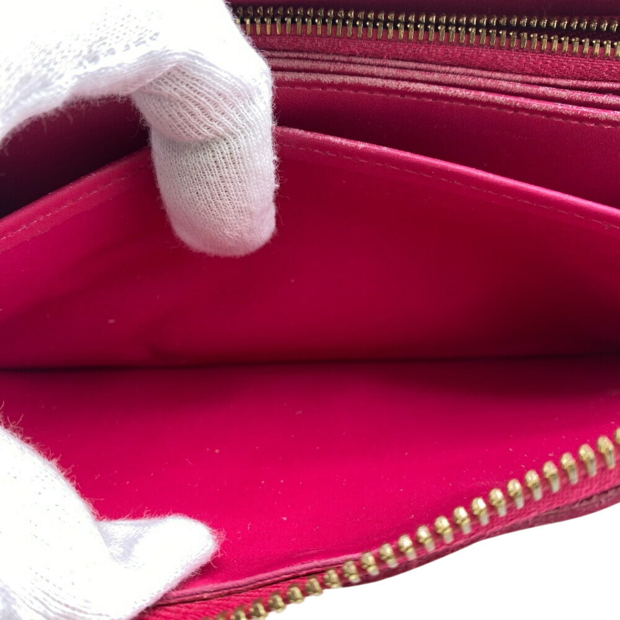Louis Vuitton Pink Red Color Vernis Leather Long Wallet (Bi-Fold) (Pre-Owned)