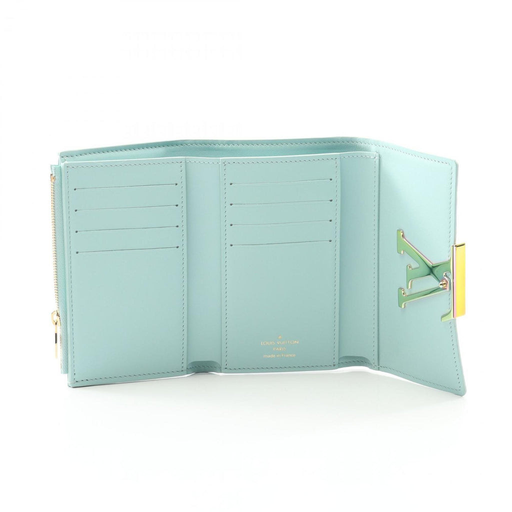 Louis Vuitton Blue Green Leather Wallet (Tri-Fold) (Pre-Owned)
