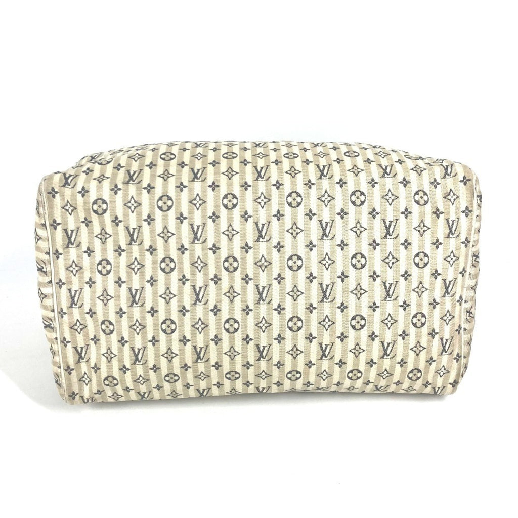 Louis Vuitton Monogram Mini Lin Navy White Monogram Mini Lin Boston Bag Handbag (Pre-Owned)