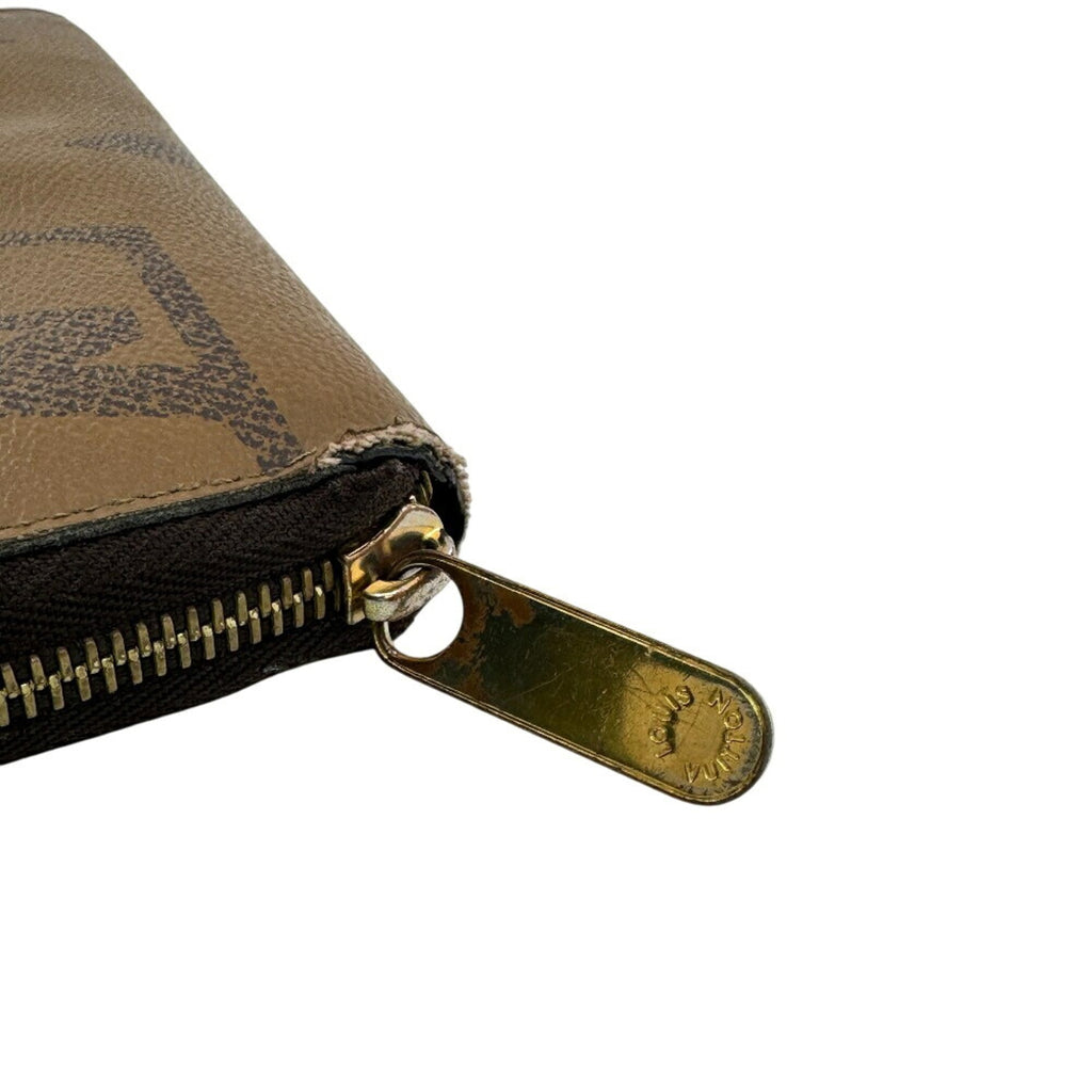 Louis Vuitton Black Brown Camel Leather Long Wallet (Bi-Fold) (Pre-Owned)