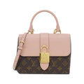 Louis Vuitton Marron Rose Poudre Coated Canvas Handbag (Pre-Owned)