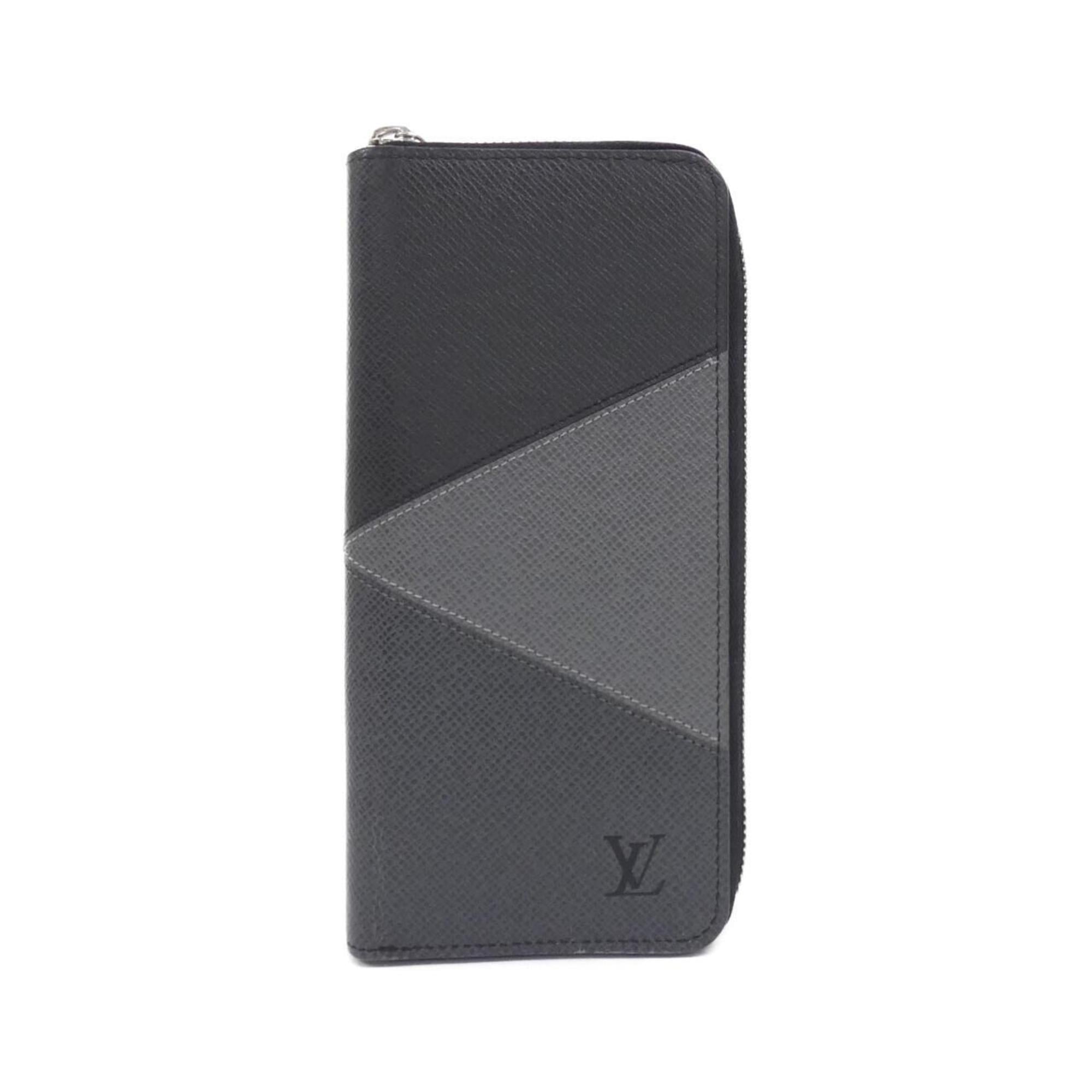 Louis Vuitton Gris Leather Long Wallet (Bi-Fold) (Pre-Owned)