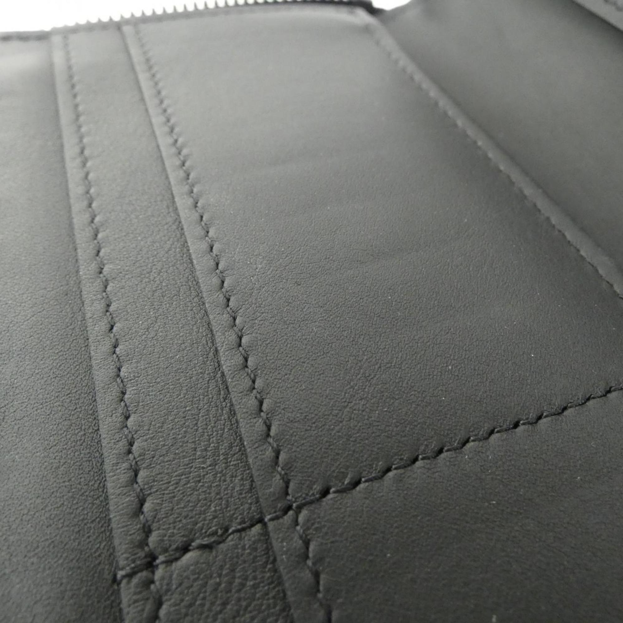 Louis Vuitton Black Leather Long Wallet (Bi-Fold) (Pre-Owned)