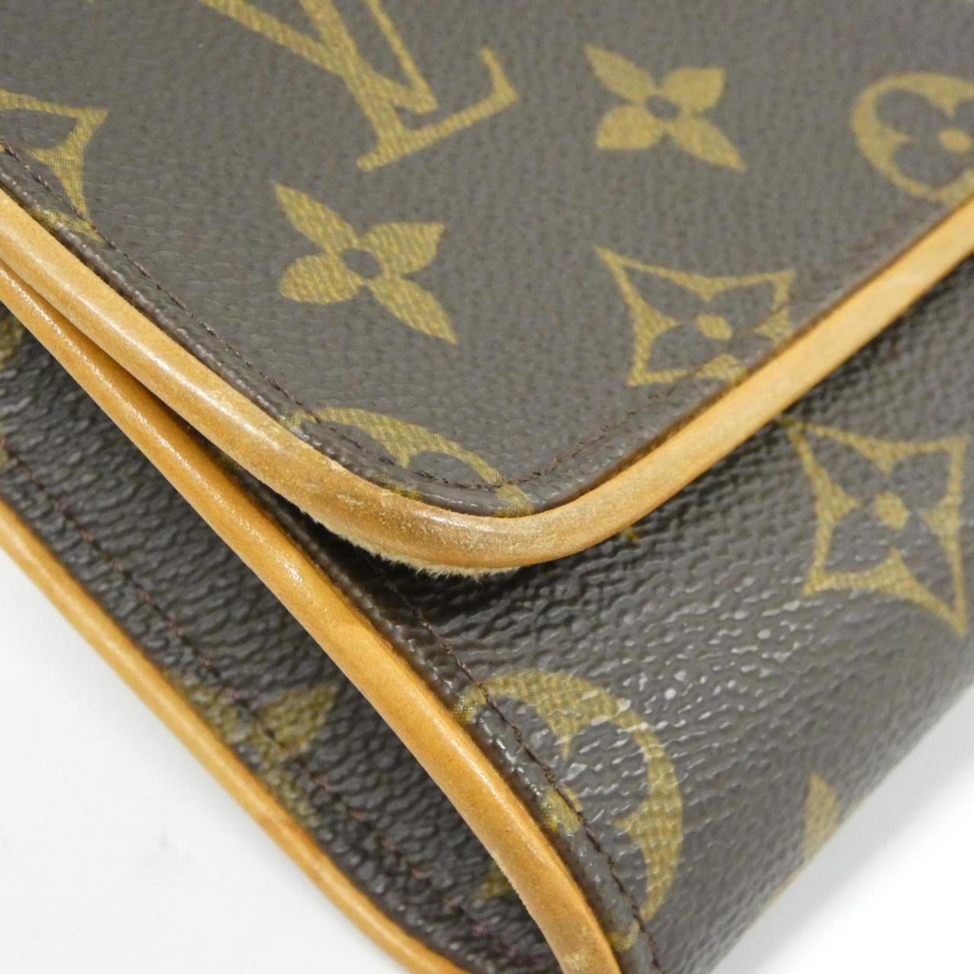 Louis Vuitton Marron Coated Canvas Pochette Shoulder Bag (Pre-Owned)