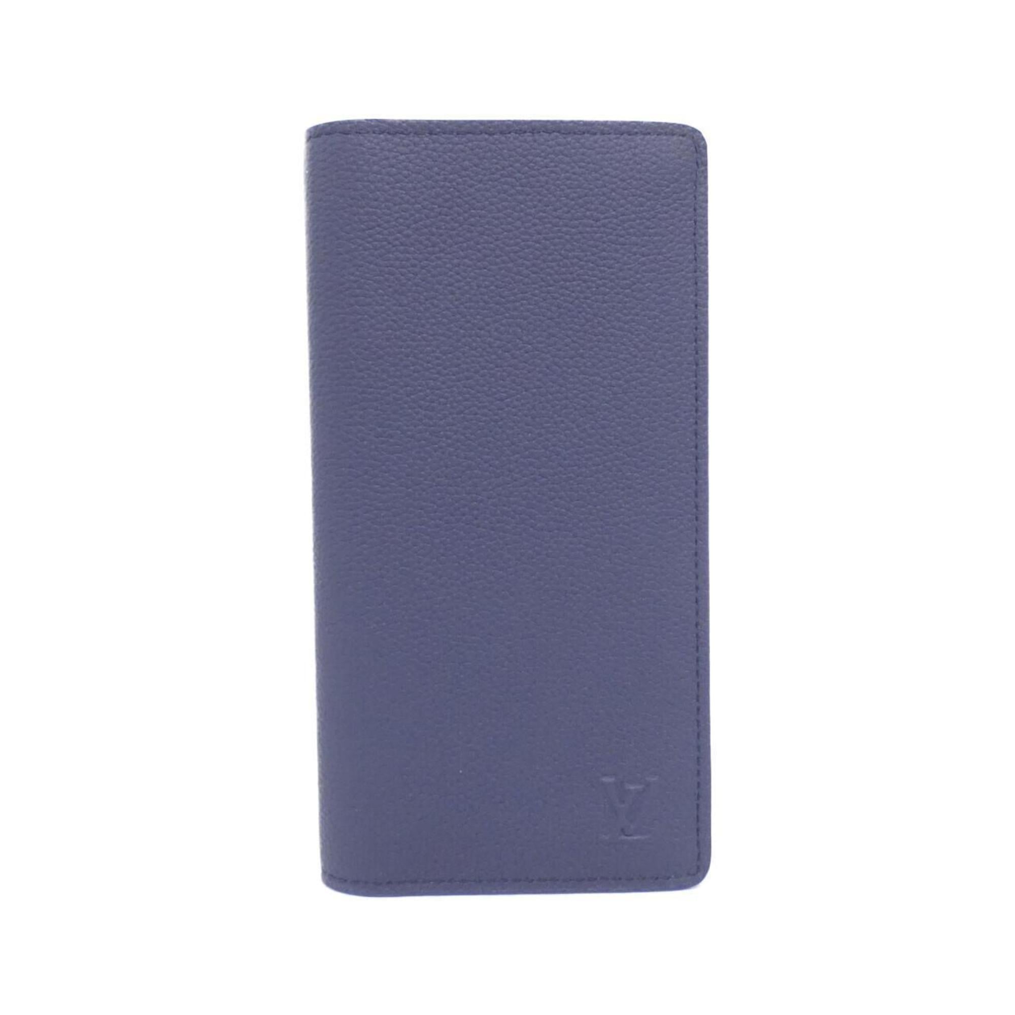 Louis Vuitton Navy Leather Long Wallet (Bi-Fold) (Pre-Owned)