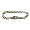 Arabesque Cat Head Curb Chain Pendant Necklace Sterling Silver