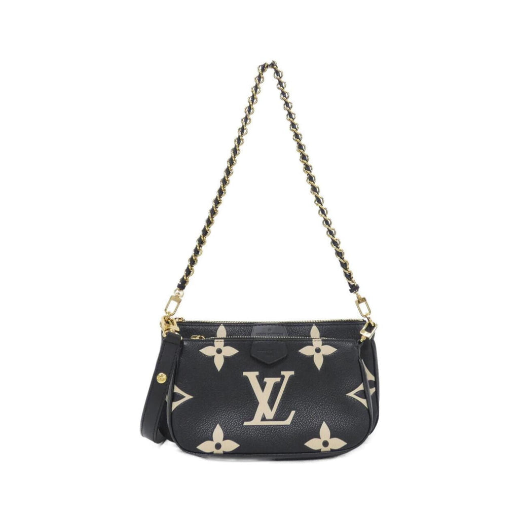 Louis Vuitton Beige Black Leather Pochette Pouch Shoulder Bag (Pre-Owned)
