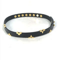 Louis Vuitton Monogram Gold Black Leather Charm Bracelet (Pre-Owned)