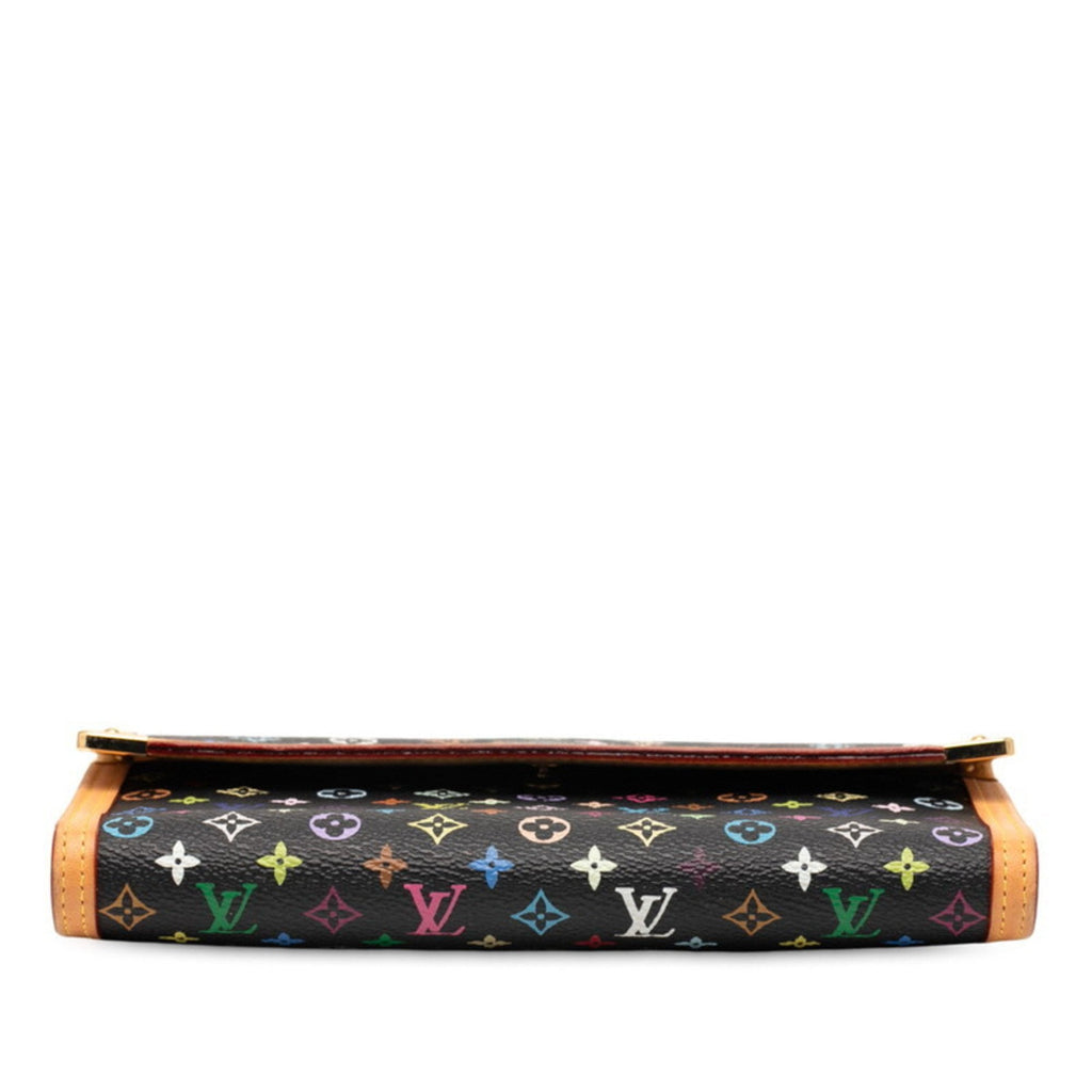 Louis Vuitton Brown Multi-Color Leather Pvc Long Wallet (Bi-Fold) (Pre-Owned)