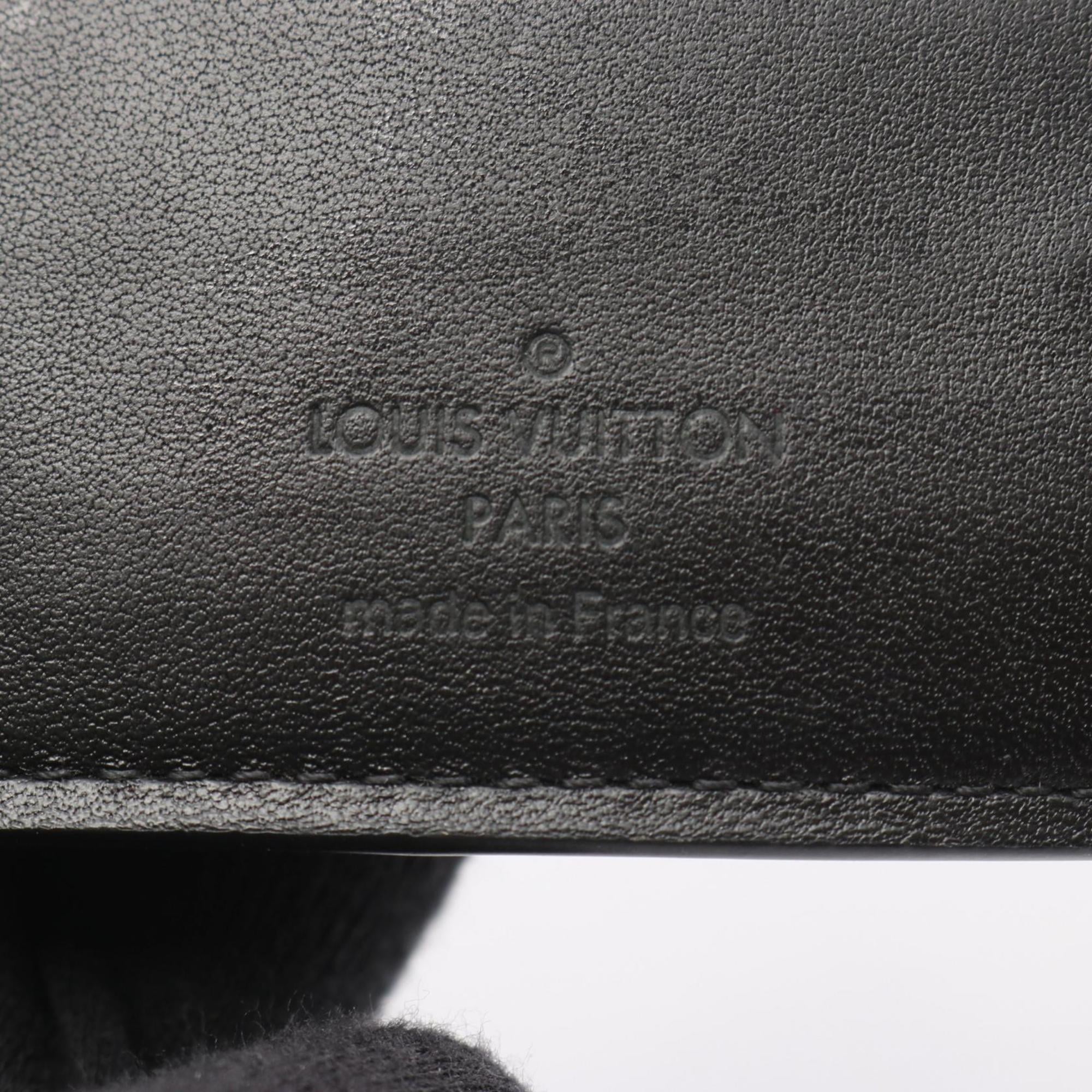 Louis Vuitton Black Leather Wallet (Tri-Fold) (Pre-Owned)