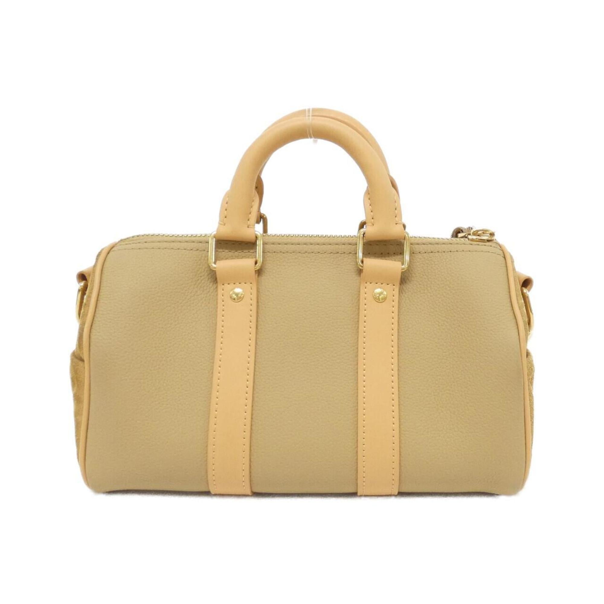 Louis Vuitton Beige Coated Canvas Leather Boston Bag (Pre-Owned)