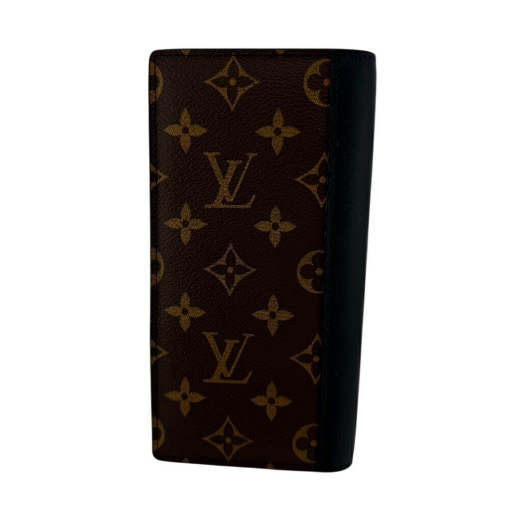 Louis Vuitton Monogram Macassar Brown Leather Long Wallet (Bi-Fold) (Pre-Owned)