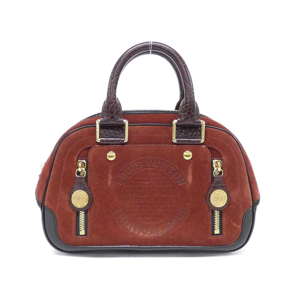 Louis Vuitton Brown Red Brown Suede Leather Handbag (Pre-Owned)