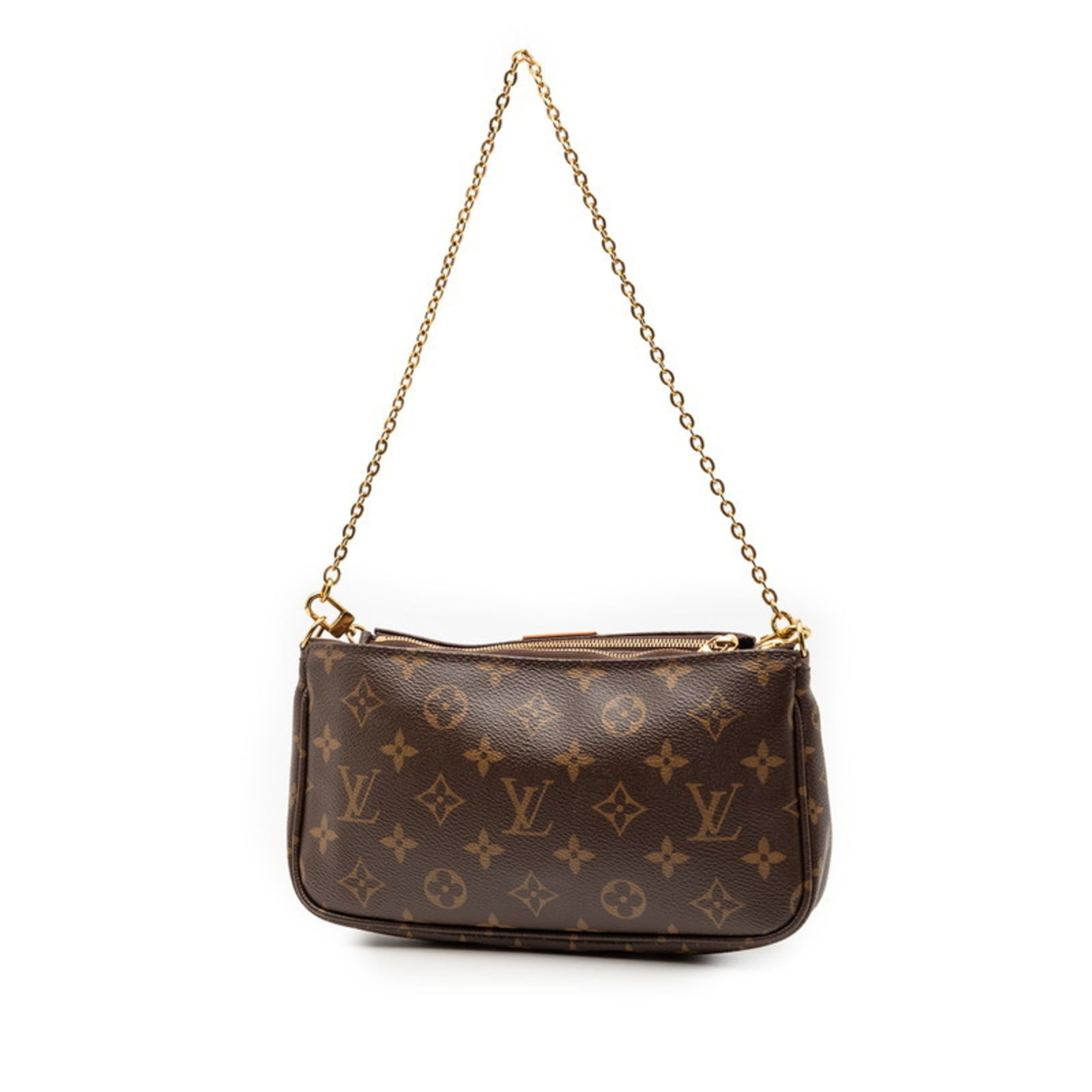 Louis Vuitton Brown Pvc Leather Handbag Pochette Shoulder Bag (Pre-Owned)