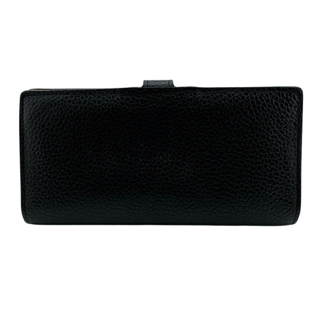Louis Vuitton Black Leather Long Wallet (Bi-Fold) (Pre-Owned)