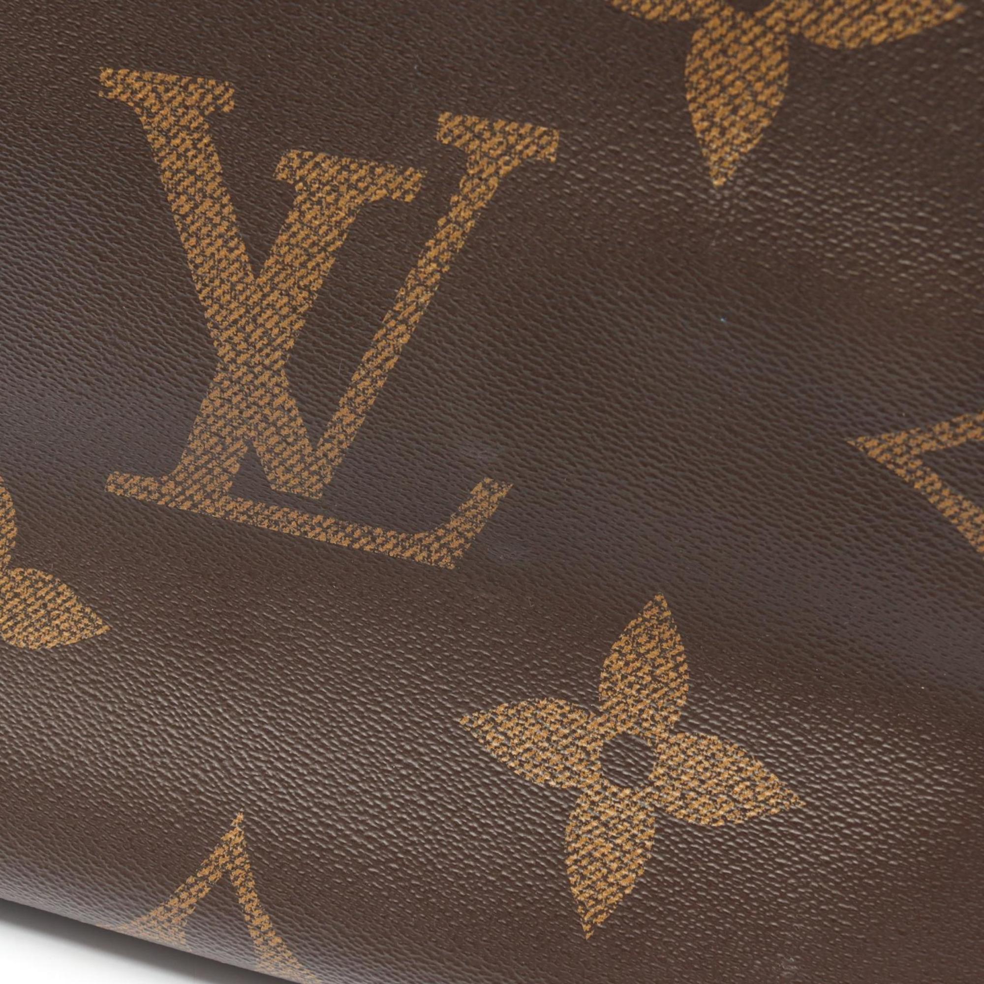 Louis Vuitton Beige Brown Coated Canvas Tote Bag (Pre-Owned)